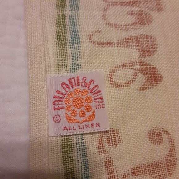 Vintage Fallani & Cohn All Linen Apple Tart Recipe Tea Towel - Picture 7 of 7